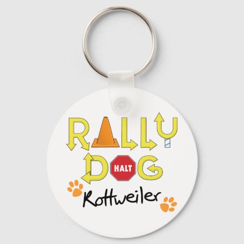 Rottweiler Rally Dog Keychain