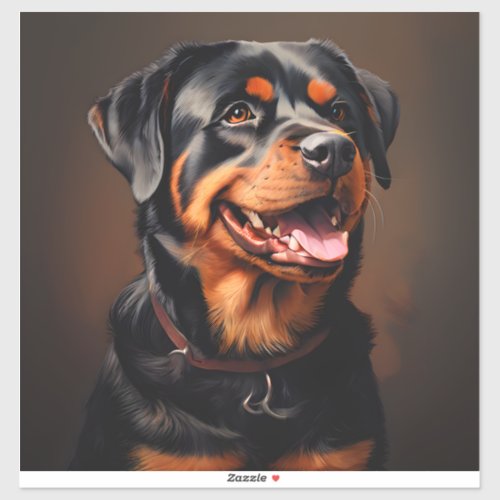 Rottweiler Realism Art Portrait Sticker