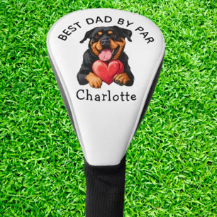 Rottweiler Red Heart Gift Golf Head Cover