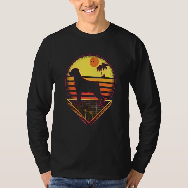 Rottweiler Retro Sunset Vintage  Dog T-Shirt (Front)