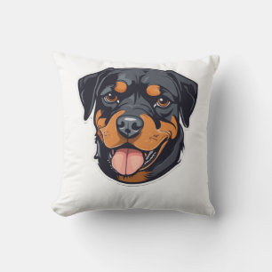 Rottweiler Romp From Puppies to Paw-some Partners  Throw Pillow