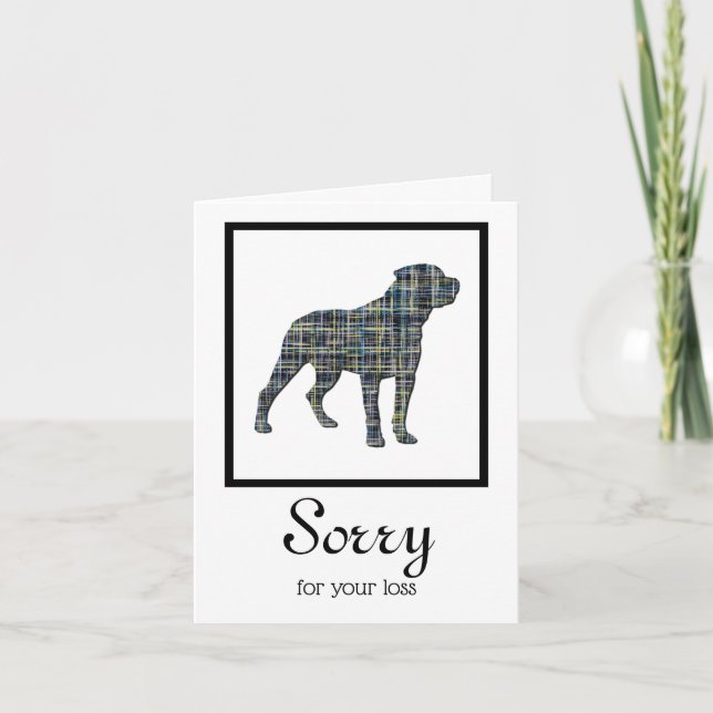 Rottweiler / Rottie Dog Pet Sympathy Card (Front)