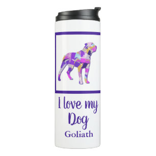 Rottweiler Rottie Dog Silhouette Cute Purple PY&B Thermal Tumbler
