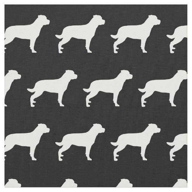 Rottweiler Rottie Dog Silhouette Pet Fabric (Close Up)