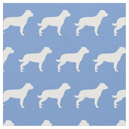 Rottweiler Rottie Dog Silhouette Pet Light Blue Fabric