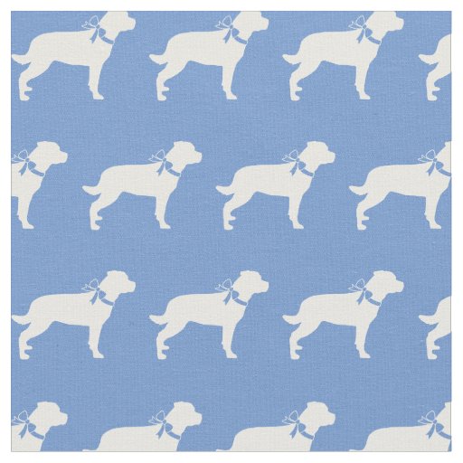 Rottweiler Rottie Dog Silhouette Pet Light Blue Fabric