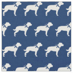 Rottweiler Rottie Dog Silhouette Pet Navy Blue Fabric