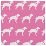 Rottweiler Rottie Dog Silhouette Pet Pink Fabric