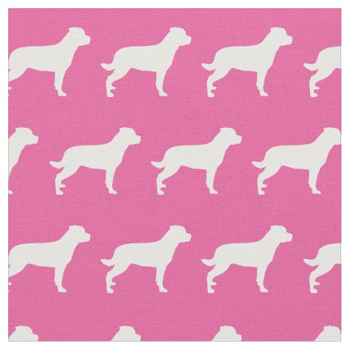 Rottweiler Rottie Dog Silhouette Pet Pink Fabric