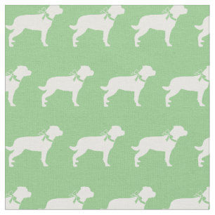 Rottweiler Rottie Dog Silhouette Pet Sage Green Fabric