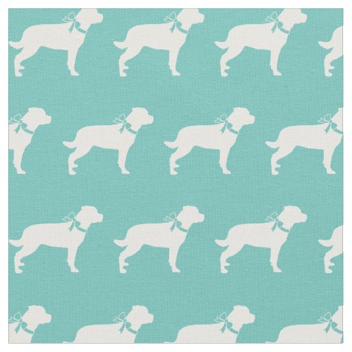 Rottweiler Rottie Dog Silhouette Pet Teal Fabric
