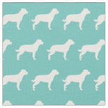 Rottweiler Rottie Dog Silhouette Pet Teal Fabric