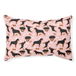 Rottweiler Rottie Funny Paw Print Pattern Pet Bed