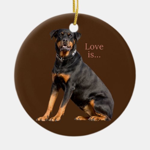 Rottweiler Rottie Mom Dog Dad Love Pet Puppy Ceramic Ornament