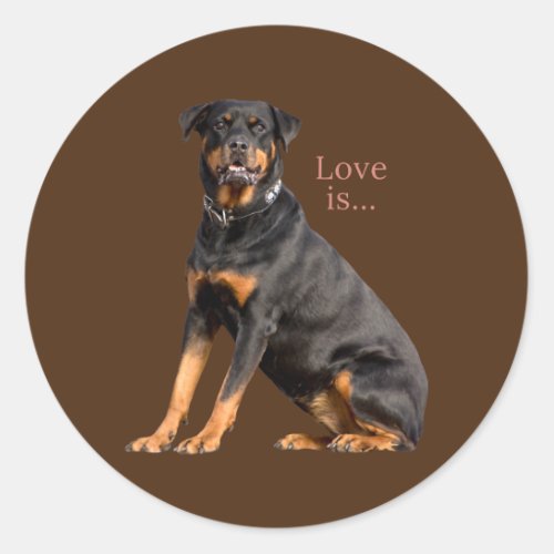 Rottweiler Rottie Mom Dog Dad Love Pet Puppy Classic Round Sticker