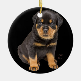 Rottweiler Rottie Mom Dog Dad Tee Love Pet Puppy Ceramic Ornament