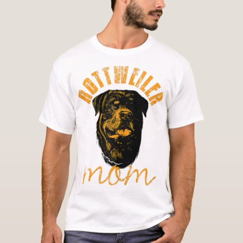 Rottweiler Rottie Mom Mom Vintage T_Shirt