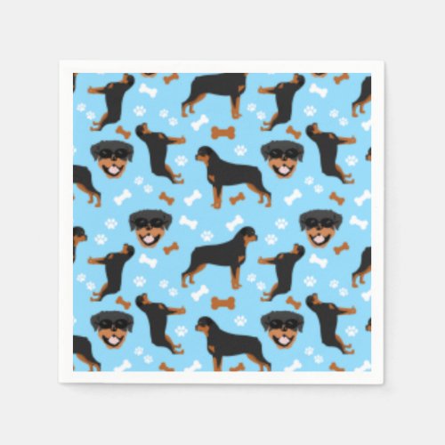 Rottweiler Rotties Dog Pattern  Napkins