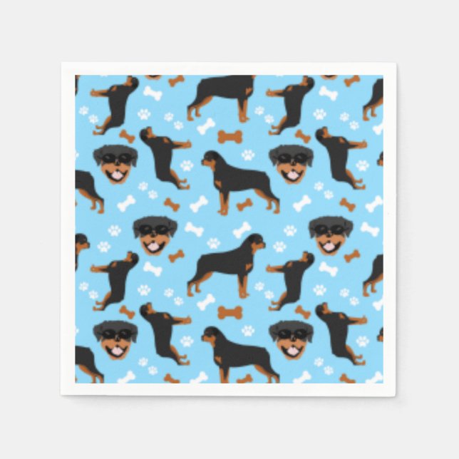 Rottweiler Rotties Dog Pattern  Napkins (Front)