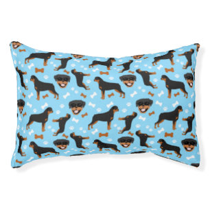 Rottweiler Rotties Funny Paw Print Pattern Pet Bed