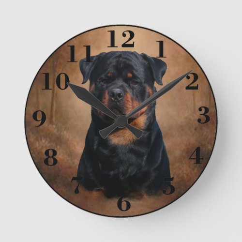 Rottweiler Round Clock