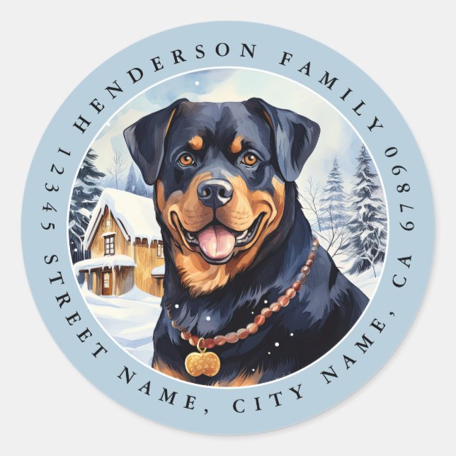Rottweiler Round Stickers (Front)