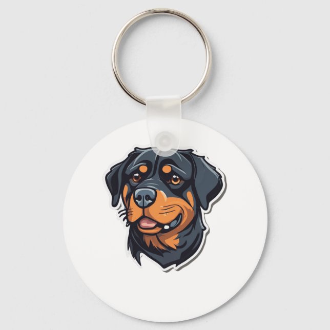 Rottweiler Royalty Pawsitively Adorable Rottie Cha Keychain (Front)