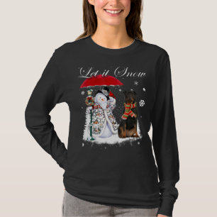 Rottweiler Santa Dog Christmas Snowman Xmas Pajama T-Shirt