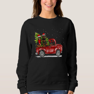 Rottweiler Santa Reindeer Red Truck Snow Christmas Sweatshirt