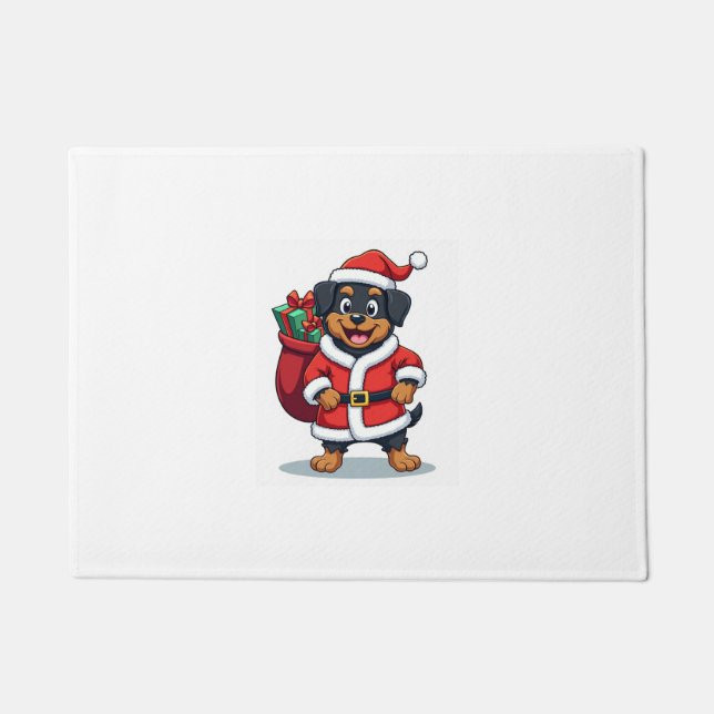 Rottweiler Santa�s Helper Doormat (Front)