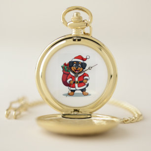 Rottweiler Santa�s Helper Pocket Watch