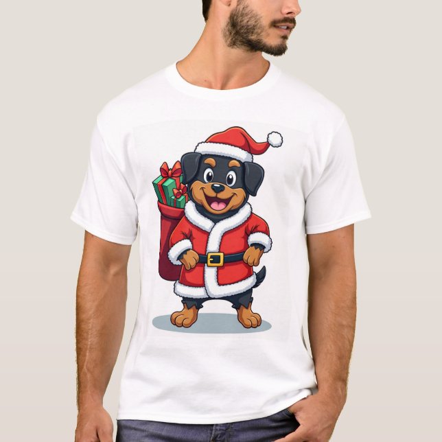 Rottweiler Santa�s Helper T-Shirt (Front)