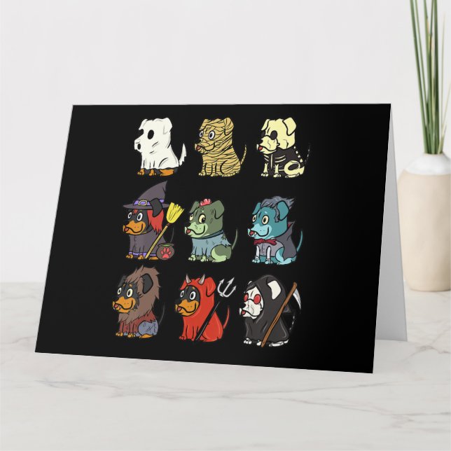 Rottweiler Scary Costumes Funny Dog Halloween Gift Card (Front)