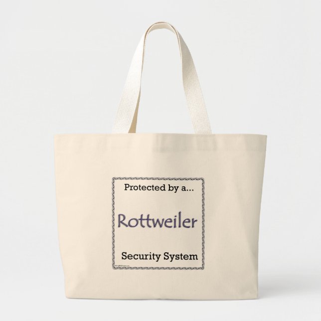Rottweiler Security System Large Tote Bag (Front)