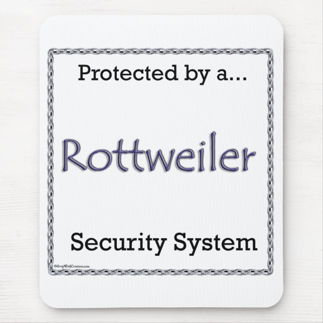 Rottweiler Security System Mouse Pad (Front)