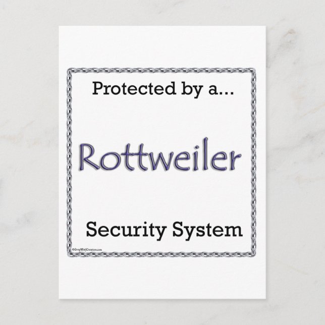 Rottweiler Security System Postcard (Front)