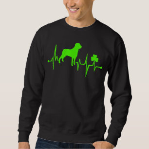 Rottweiler Shamrock Heartbeat St Patricks Day Dog Sweatshirt