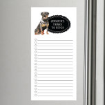 Rottweiler Shopping List Magnetic Notepad<br><div class="desc">Adorable things to fetch Rottweiler dog with a black chalkboard frame personalized with your name.</div>