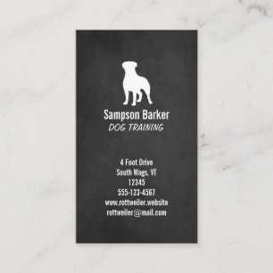 Rottweiler Silhouette   Chalkboard Style   Rottie Business Card