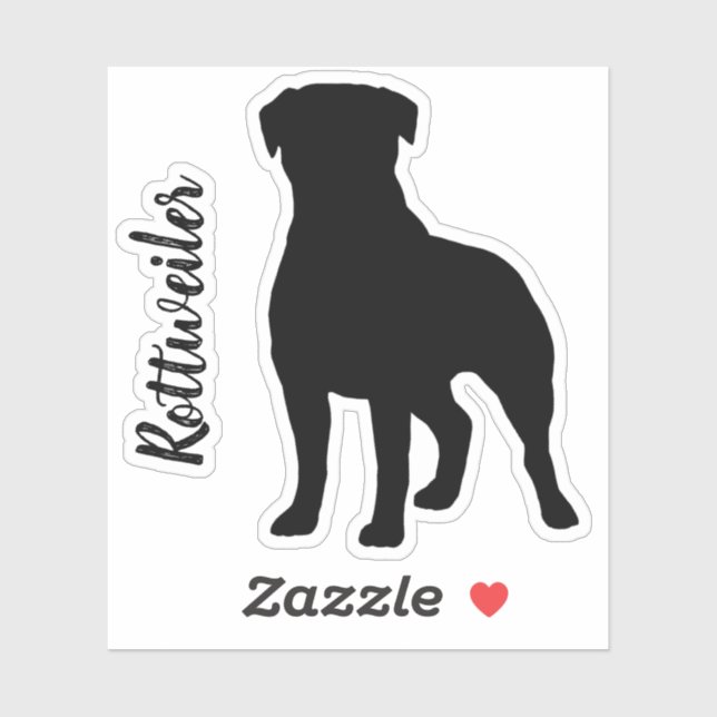 Rottweiler Silhouette Dog Breed Vinyl Sticker (Sheet)