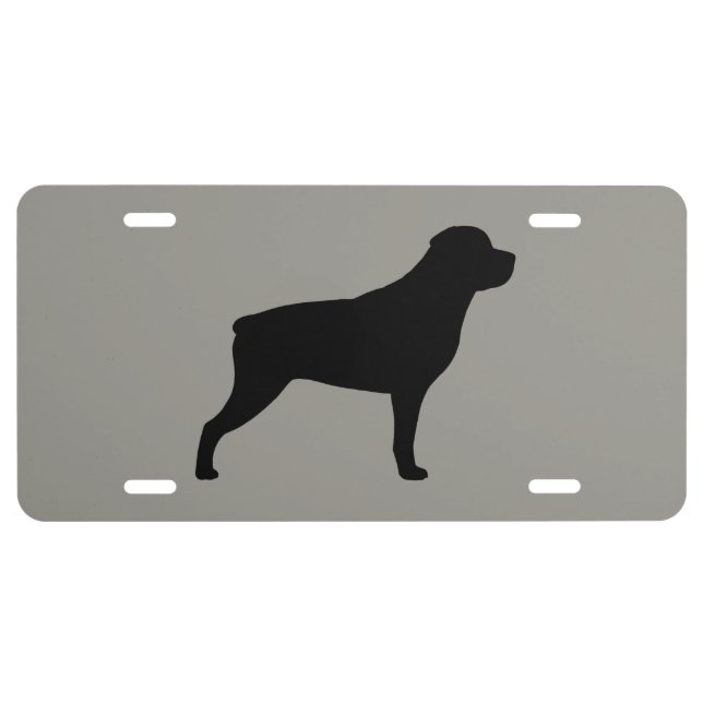 Rottweiler Silhouette License Plate (Front)