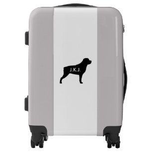Rottweiler Silhouette Personalized Luggage