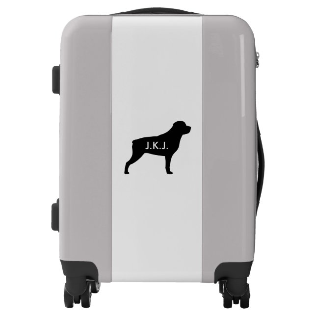 Rottweiler Silhouette Personalized Luggage (Front)