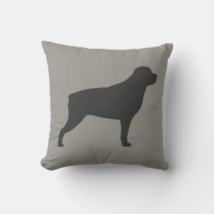 Rottweiler Silhouette Throw Pillow