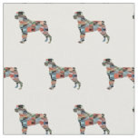 Rottweiler Silhouette Tiled - Plaid Fabric