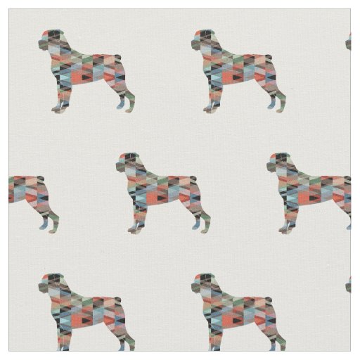 Rottweiler Silhouette Tiled - Plaid Fabric