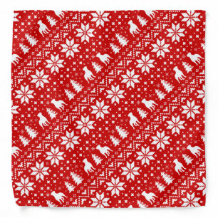 Rottweiler Silhouettes Christmas Pattern Bandana