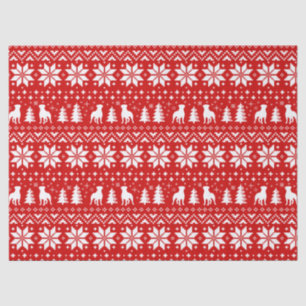 Rottweiler Silhouettes Christmas Pattern Tissue Paper
