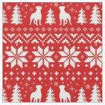 Rottweiler Silhouettes Dogs Christmas Holiday Fabric