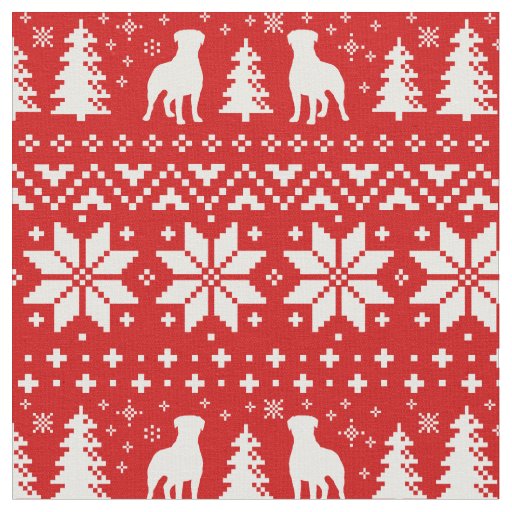 Rottweiler Silhouettes Dogs Christmas Holiday Fabric
